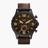  Shop Authentic Fossil Nate Chronograph Brown Dial Brown Leather Strap Watch for Men - JR1487 - Luxxuri