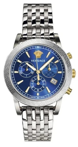  Shop Authentic Versace Sport Tech Chronograph Blue Dial Silver Steel Strap Watch for Men - VELT00219 - Luxxuri