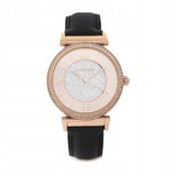  Shop Authentic Michael Kors Catlin Rose Gold Crystal Dial Black Leather Strap Watch for Women - MK2376 - Luxxuri