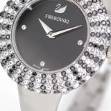  Shop Authentic Swarovski Crystal Rose Black Dial Silver Steel Strap Watch for Women - 5484076 - Luxxuri