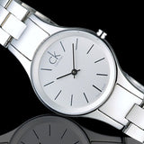  Shop Authentic Calvin Klein Simplicity White Dial Silver Steel Strap Watch for Women - K4323126 - Luxxuri