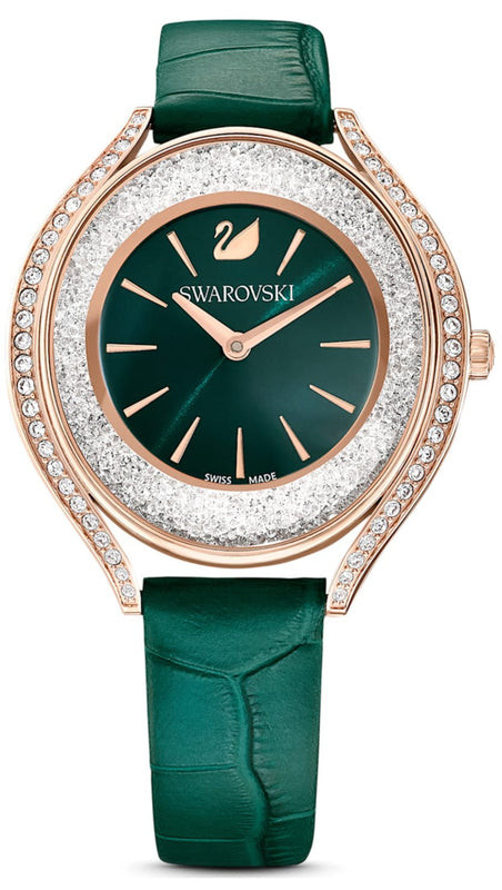  Shop Authentic Swarovski Crystalline Aura Green Dial Green Leather Strap Watch for Women - 5644078 - Luxxuri