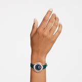  Shop Authentic Swarovski Crystalline Aura Green Dial Green Leather Strap Watch for Women - 5644078 - Luxxuri