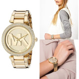  Shop Authentic Michael Kors Parker Diamonds Gold Dial Gold Steel Strap Watch for Women - MK5784 - Luxxuri