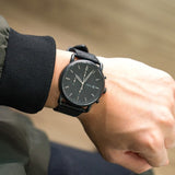  Shop Authentic Fossil Commuter Black Dial Black Leather Strap Watch for for Men - FS5504 - Luxxuri