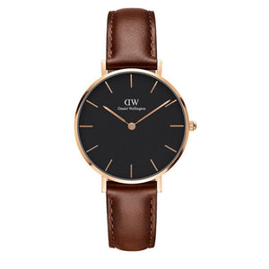  Shop Authentic Daniel Wellington Petite St Mawes Black Dial Brown Leather Strap Watch For Women - DW00100169 - Luxxuri