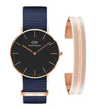  Shop Authentic Daniel Wellington Classic Bayswater Black Dial Black NATO Strap Watch For Women - DW00100281 - Luxxuri