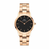  Shop Authentic Daniel Wellington Iconic Link Analog Black Dial Rose Gold Steel Strap Watch For Women - DW00100214 - Luxxuri