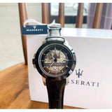  Shop Authentic Maserati Automatic Black Dial Black Leather Strap Watch For Men - R8821119007 - Luxxuri
