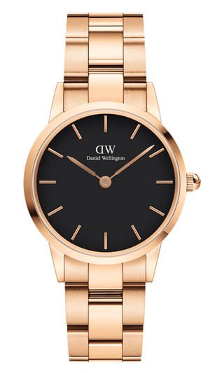  Shop Authentic Daniel Wellington Iconic Link Black Dial Rose Gold Steel Strap Watch for Women - DW00100212 - Luxxuri