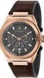 Shop Authentic Maserati Triconic Chronograph Grey Dial Brown Leather Strap Watch For Men - R8871639003 - Luxxuri