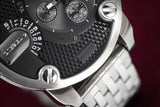  Shop Authentic Diesel Little Daddy Chronograph Black Dial Silver Steel Strap Watch For Men - DZ7259 - Luxxuri