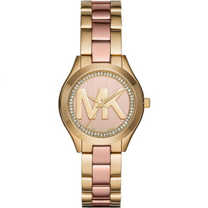  Shop Authentic Michael Kors Mini Slim Runway Rose Gold Dial Two Tone Steel Strap Watch for Women - MK3650 - Luxxuri