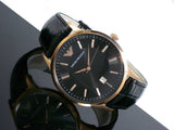  Shop Authentic Emporio Armani Classic Black Dial Black Leather Strap Watch For Women - AR9022 - Luxxuri