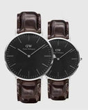  Shop Authentic Daniel Wellington Classic York Black Dial Brown Leather Strap Watch For Men - DW00100134 - Luxxuri