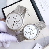  Shop Authentic Calvin Klein Minimal White Dial Silver Mesh Bracelet Watch for Men - K3M5115X - Luxxuri