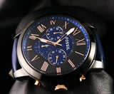  Shop Authentic Fossil Grant Chronograph Black Dial Blue Leather Strap Watch for Men - FS5061 - Luxxuri