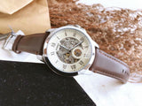  Shop Authentic Fossil Grant Automatic White Dial Brown Leather Strap Watch for Men - ME3052 - Luxxuri