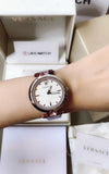  Shop Authentic Versace Olympo Crystal Gleam White Dial Purple Leather Strap Watch for Women - VAN010016 - Luxxuri