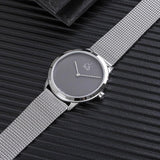  Shop Authentic Calvin Klein Minimalist Black Dial Silver Mesh Bracelet Watch for Men - K3M2112X - Luxxuri