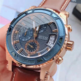  Shop Authentic Guess Pinnacle Chronograph Quartz Blue Dial Brown Leather Strap Watch For Women - W0673G3 - Luxxuri