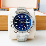  Shop Authentic Versace Hellenyium GMT Blue Dial Silver Steel Strap Watch for Men - V11010015 - Luxxuri