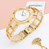  Shop Authentic Calvin Klein Class White Dial Gold Steel Strap Watch for Women - K6R23526 - Luxxuri