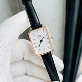  Shop Authentic Daniel Wellington Quadro White Dial Black Leather Strap Watch For Women - DW00100434 - Luxxuri