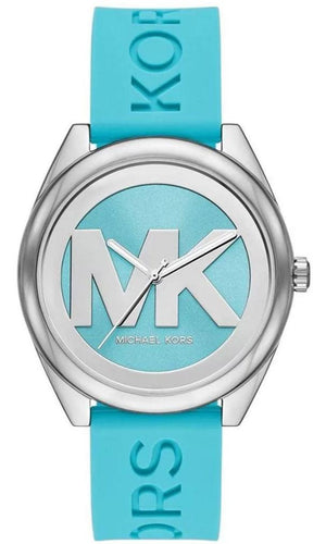  Shop Authentic Michael Kors Janelle Quartz Blue Dial Blue Rubber Strap Watch For Women - MK7350 - Luxxuri