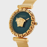  Shop Authentic Versace Palazzo Empire Greca Green Dial Gold Mesh Bracelet Watch for Women - VEDV00819 - Luxxuri