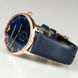  Shop Authentic Emporio Armani Classic Quartz Blue Dial Blue Leather Strap Watch For Men  - AR2071 - Luxxuri