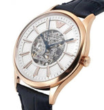  Shop Authentic Emporio Armani Meccanico Automatic White Dial Blue Leather Strap Watch For Men - AR1947 - Luxxuri
