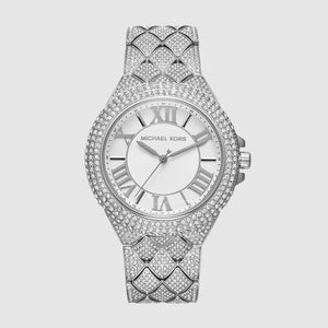  Shop Authentic Michael Kors Camille Three-Hand Crystals Silver Dial Silver Steel Strap Watch for Women - MK4803 - Luxxuri