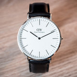  Shop Authentic Daniel Wellington Classic Sheffield White Dial Black Leather Strap Watch For Men - DW00100020 - Luxxuri