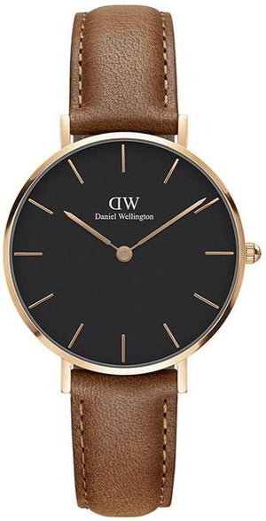  Shop Authentic Daniel Wellington Classic Petite Durham Black Dial Brown Leather Strap Watch For Women - DW00100166 - Luxxuri