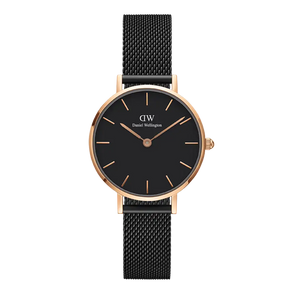  Shop Authentic Daniel Wellington Petite Ashfield Black Dial Black Mesh Strap Watch For Women - DW00100245 - Luxxuri