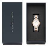  Shop Authentic Daniel Wellington Iconic Link White Dial Two Tone Steel Strap Watch For Women - DW00100358 - Luxxuri