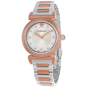  Shop Authentic Versace V-Motif Silver Dial Two Tone Steel Strap Watch for Women - VERE00718 - Luxxuri