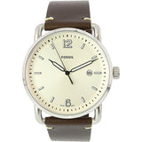  Shop Authentic Fossil The Commuter White Dial Brown Leather Strap Watch for Men - FS5275 - Luxxuri