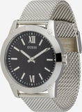  Shop Authentic Guess Analog Black Dial Silver Mesh Bracelet Watch for Men - W1263G1 - Luxxuri