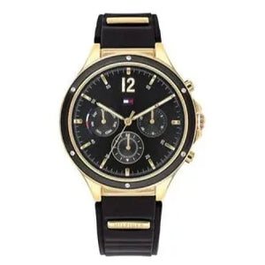  Shop Authentic Tommy Hilfiger Eve Chronograph Quartz Black Dial Black Silicone Strap Watch For Women - 1782282 - Luxxuri