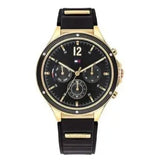  Shop Authentic Tommy Hilfiger Eve Chronograph Quartz Black Dial Black Silicone Strap Watch For Women - 1782282 - Luxxuri