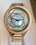  Shop Authentic Michael Kors Kerry Mother of Pearl Dial Gold Steel Strap Watch for Women - MK3481 - Luxxuri