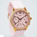  Shop Authentic Guess Solar Rose Gold Dial Pink Rubber Strap Watch For Women - W1135L2 - Luxxuri