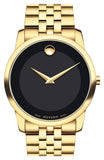  Shop Authentic Movado Museum Classic Quartz Black Dial Gold Steel Strap Watch for Men - 0607203 - Luxxuri