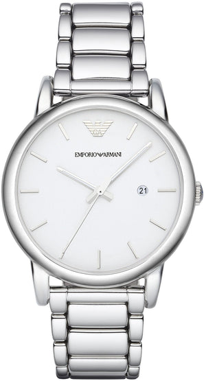  Shop Authentic Emporio Armani Classic Luigi Quartz Silver Dial Silver Steel Strap Watch For Men - AR1854 - Luxxuri