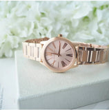  Shop Authentic Michael Kors Hartman Rose Gold Dial Rose Gold Steel Strap Watch For Women - MK3491 - Luxxuri