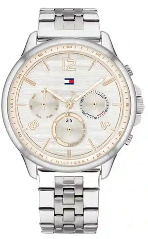  Shop Authentic Tommy Hilfiger Harper Chronograph White Dial Silver Steel Strap Watch For Women - 1782222 - Luxxuri