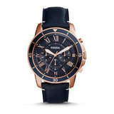  Shop Authentic Fossil Grant Sport Chronograph Blue Dial Blue Leather Strap Watch for Men - FS5237 - Luxxuri
