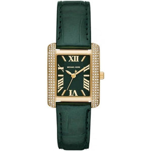 Shop Authentic Michael Kors Emery Quartz Diamonds Green Dial Green Leather Strap Watch For Women - MK4697 - Luxxuri